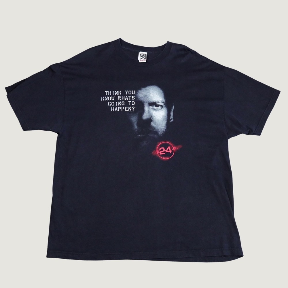 24 TV Show Promo T-Shirt Mens 2XL Black Jack Bauer You Dont Know Jack 2007 VTG